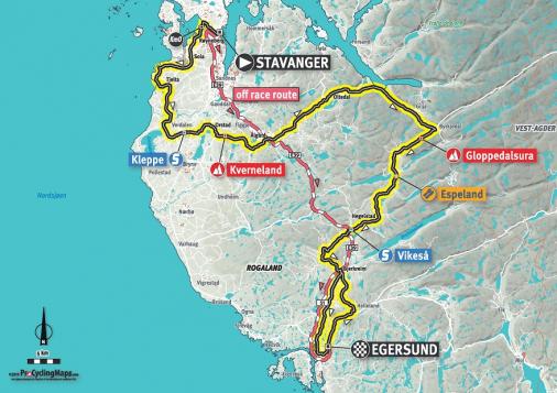Streckenverlauf Tour of Norway 2019 - Etappe 1
