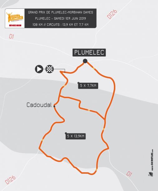 Streckenverlauf Grand Prix de Plumelec-Morbihan Dames 2019