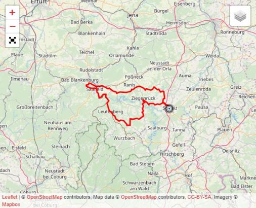 Streckenverlauf Internationale Lotto Thüringen Ladies Tour 2019 - Etappe 2