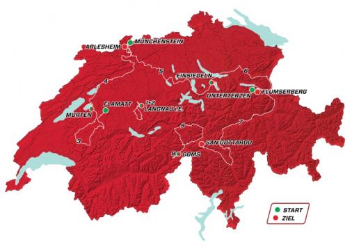 Streckenverlauf Tour de Suisse 2019