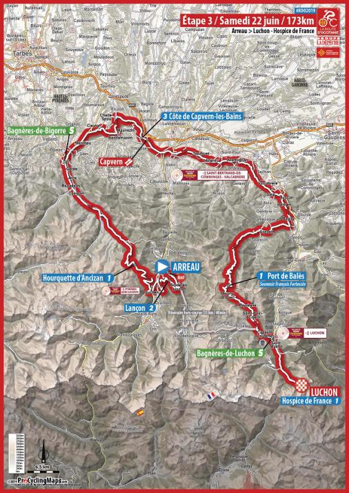 Streckenverlauf La Route dOccitanie - La Dpche du Midi 2019 - Etappe 3