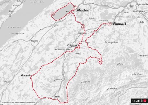 Streckenverlauf Tour de Suisse 2019 - Etappe 3