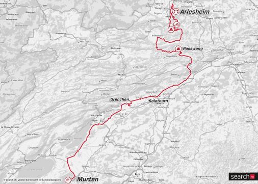 Streckenverlauf Tour de Suisse 2019 - Etappe 4