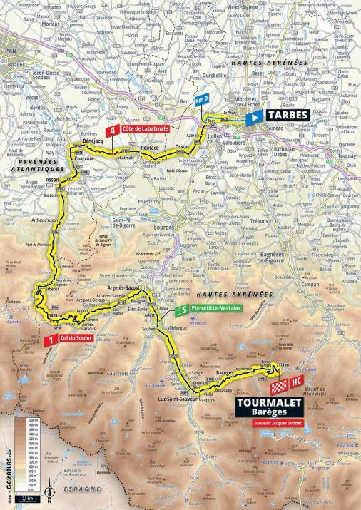 Streckenverlauf Tour de France 2019 - Etappe 14