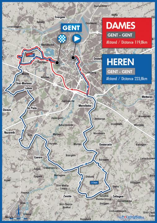 Streckenverlauf Nationale Meisterschaften Belgien 2019 - Straenrennen
