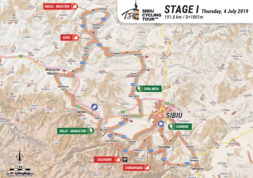 Streckenverlauf Sibiu Cycling Tour 2019 - Etappe 1