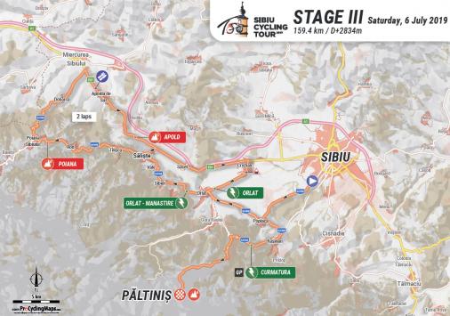Streckenverlauf Sibiu Cycling Tour 2019 - Etappe 3