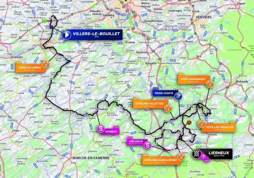 Streckenverlauf VOO-Tour de Wallonie 2019 - Etappe 4