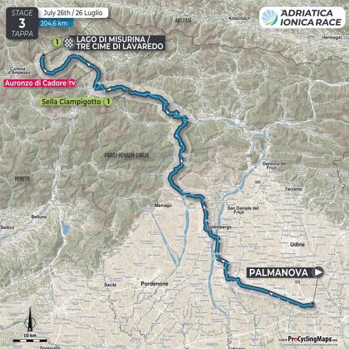 Streckenverlauf Adriatica Ionica Race / Sulle Rotte della Serenissima 2019 - Etappe 3