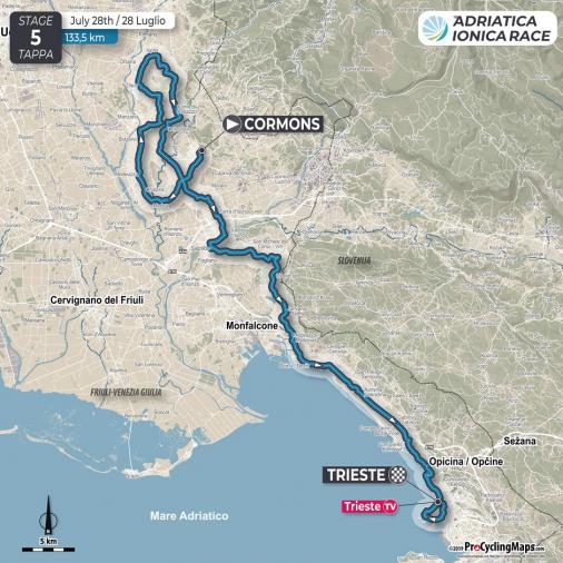 Streckenverlauf Adriatica Ionica Race / Sulle Rotte della Serenissima 2019 - Etappe 5