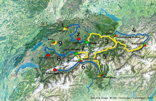 Streckenverlauf Tour de Suisse 2007