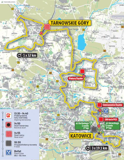Streckenverlauf Tour de Pologne 2019 - Etappe 2