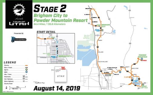 Streckenverlauf The Larry H. Miller Tour of Utah 2019 - Etappe 2