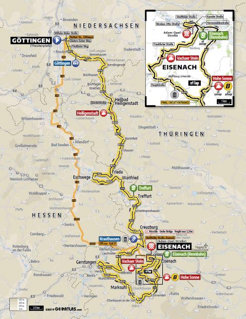 Streckenverlauf Deutschland Tour 2019 - Etappe 3