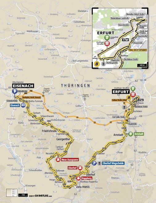 Streckenverlauf Deutschland Tour 2019 - Etappe 4