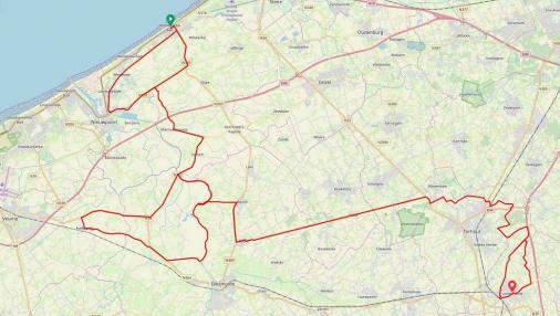 Streckenverlauf Omloop van het Houtland Lichtervelde 2019