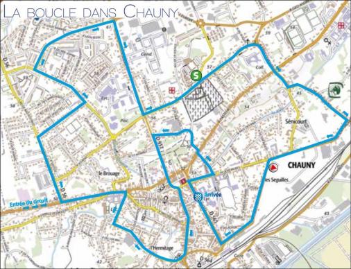 Streckenverlauf Paris-Chauny 2019, Rundkurs (9,55 km)