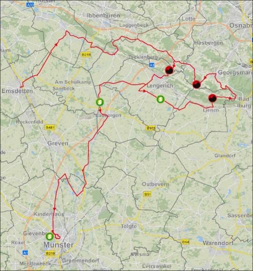 Streckenverlauf Sparkassen Münsterland Giro 2019