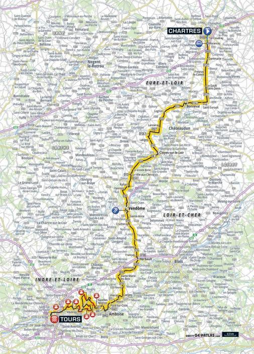 Streckenverlauf Paris - Tours Elite 2019