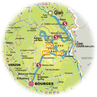 Streckenverlauf Paris - Bourges 2019