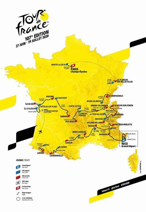 Präsentation Tour de France 2020: Streckenkarte