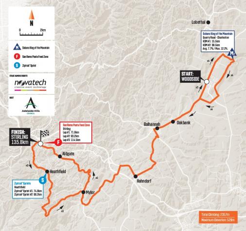 Streckenverlauf Tour Down Under 2020 - Etappe 2