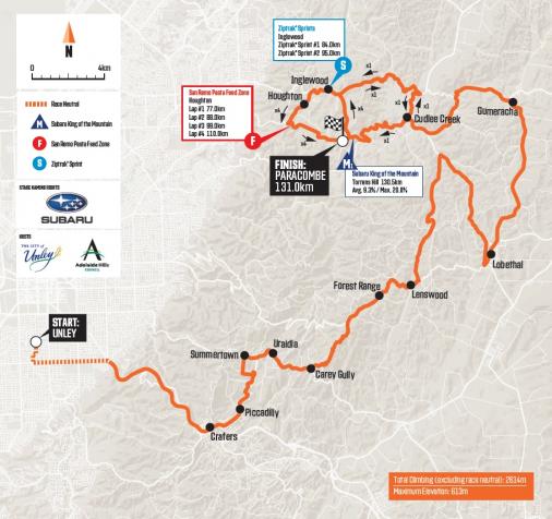 Streckenverlauf Tour Down Under 2020 - Etappe 3