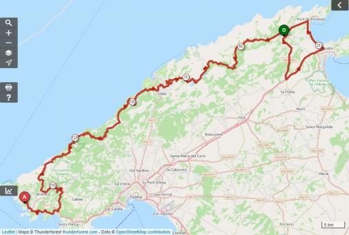 Streckenverlauf Trofeo Pollença-Andratx 2020