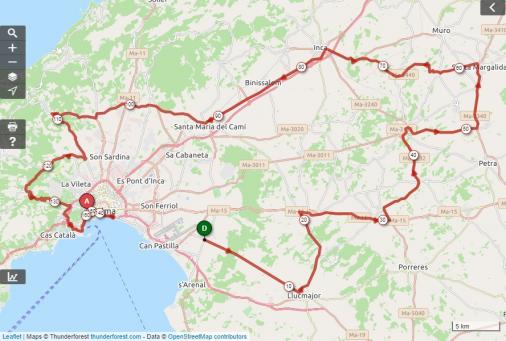 Streckenverlauf Trofeo Playa de Palma 2020