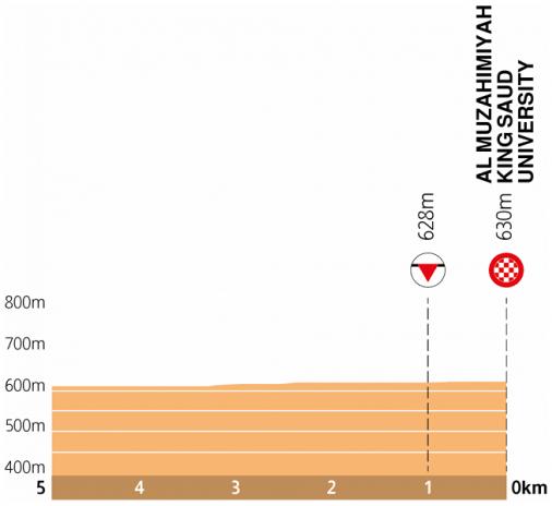 Höhenprofil Saudi Tour 2020 - Etappe 4, letzte 5 km