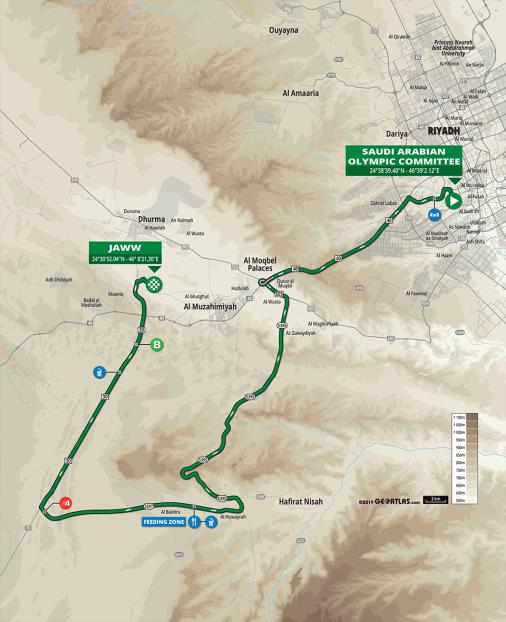 Streckenverlauf Saudi Tour 2020 - Etappe 1