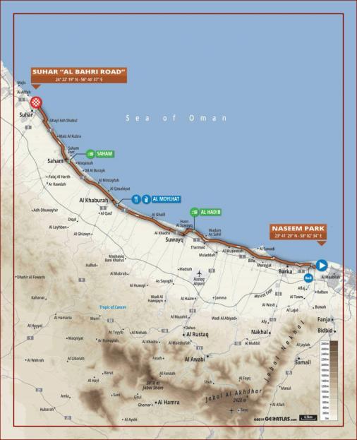 Streckenerlauf Tour of Oman 2020 - Etappe 2