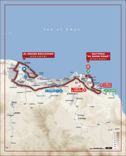 Streckenerlauf Tour of Oman 2020 - Etappe 6