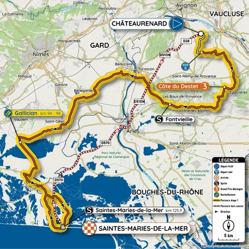 Streckenverlauf Tour de la Provence 2020 - Etappe 1