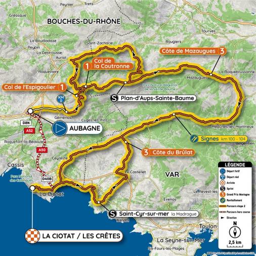 Streckenverlauf Tour de la Provence 2020 - Etappe 2