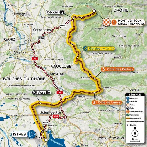 Streckenverlauf Tour de la Provence 2020 - Etappe 3