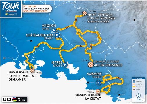 Streckenverlauf Tour de la Provence 2020