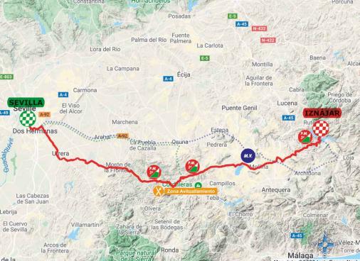 Streckenverlauf Vuelta a Andalucia Ruta Ciclista del Sol 2020 - Etappe 2