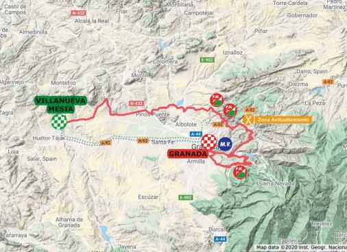 Streckenverlauf Vuelta a Andalucia Ruta Ciclista del Sol 2020 - Etappe 4