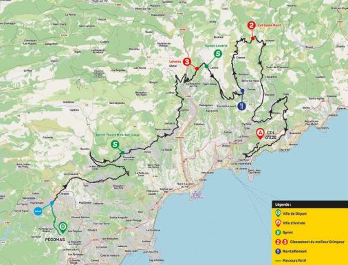 Streckenverlauf Tour des Alpes Maritimes et du Var 2020 - Etappe 2
