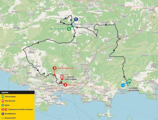 Streckenverlauf Tour des Alpes Maritimes et du Var 2020 - Etappe 3