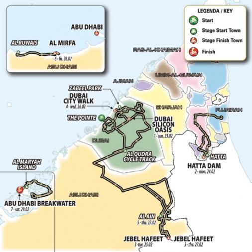 Streckenverlauf UAE Tour 2020