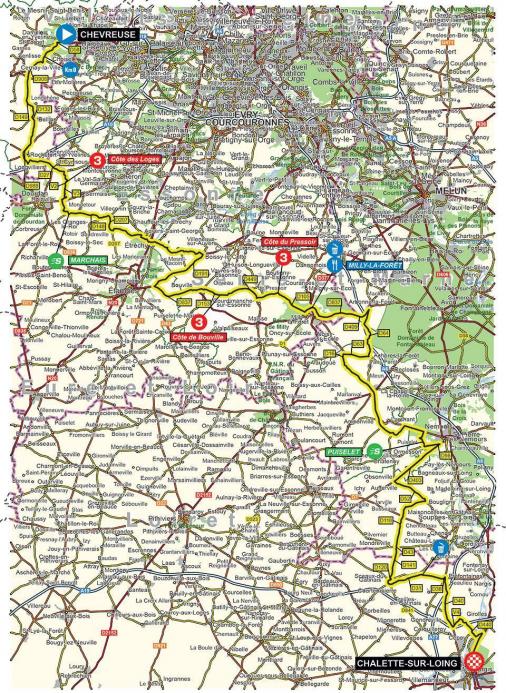 Streckenverlauf Paris - Nice 2020 - Etappe 2