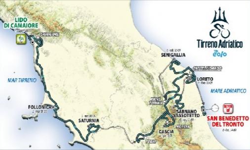 Streckenverlauf Tirreno - Adriatico 2020