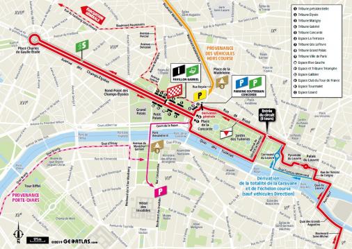 Der Rundkurs der Schlussetappe der Tour de France (Karte)