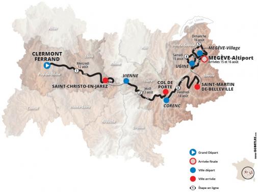 Streckenverlauf Critérium du Dauphiné 2020