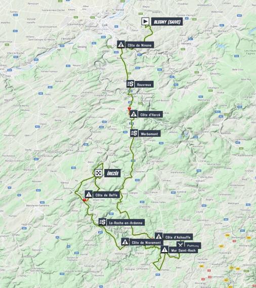 Streckenverlauf VOO-Tour de Wallonie 2020 - Etappe 4