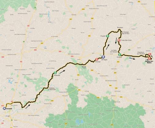 Streckenverlauf Tour du Limousin - Nouvelle Aquitaine 2020 - Etappe 1