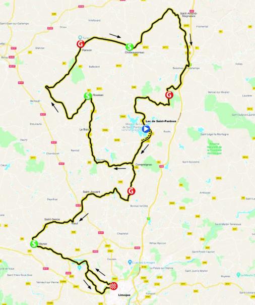 Streckenverlauf Tour du Limousin - Nouvelle Aquitaine 2020 - Etappe 4