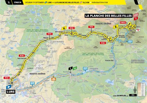Streckenverlauf Tour de France 2020 - Etappe 20
